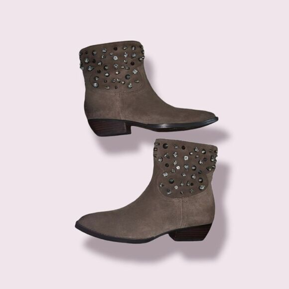 Sam Edelman Avril Studded Tan Leather fall  Boots - Picture 1 of 9